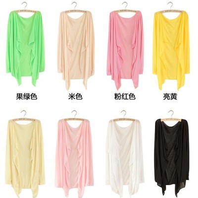 特价夏季修身不规则<em>开衫小外套</em>百搭中袖长款针