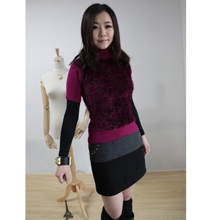  聚优品秒杀 清仓回馈 时尚高领百搭短袖针织衫6色