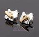 韩国进口造型别致的金色骨头银色狗狗耳钉耳饰