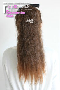 Combs fake ponytail wig long curly hair fluffy soft corn volume Masson wig