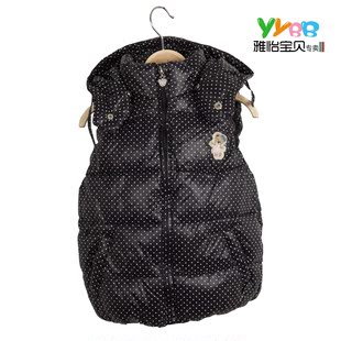  秋冬新款韩版童装 女童马甲宝宝背心 儿童圆点加厚羽绒棉背心