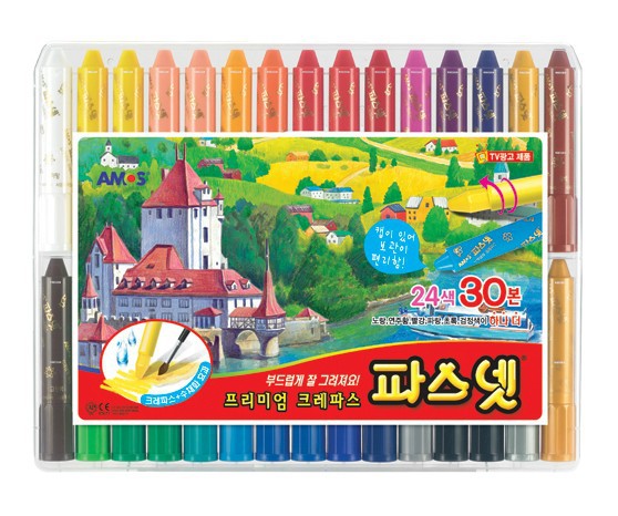 韩国进口AMOS宝宝彩笔绘画文具无毒可水洗彩色口红旋转式蜡笔30支|ruв категории игрушка/коляска/головоломка/блоки/модель, обучения/эксперимент/живопись канцелярские принадлежности, канцелярские подарочная коробка/живопись костюм - от Buy2taobao.com для оказания профессиональной услуги покупки агента Taobao