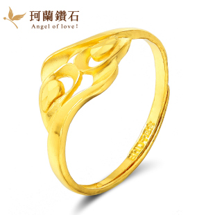  399元/克免工费 珂兰999千足金戒指24K黄金戒指国检证书H 缠绵