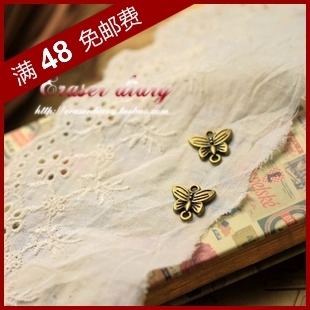  DIY饰品材料配件 10mm 古铜色 复古 双环小蝴蝶 挂饰190#-V