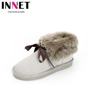  INNET/茵奈儿牛二层/毛绒里 5858RD保暖雪地靴年冬季