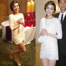 cisie 2011新品秋冬装新款 范范玮琪订婚礼服同款 绝美蕾丝连衣裙
