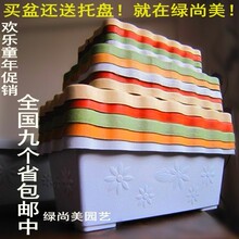 绿尚美 批发树脂花盆 长方形 塑料阳台 种菜盆 盆栽 种子 送托盘