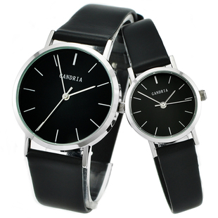  香港正品瑞亚 商务情侣手表 超薄复古简约 真皮表带 石英表一对表