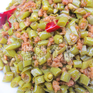  酸豆角炒肉沫/泡豇豆肉臊子/开胃下饭菜/四川泡菜私房菜/另有香肠