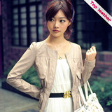 第一皮衣 2012新款春装 韩版可爱机车服短款小皮衣女外套1F1115B4