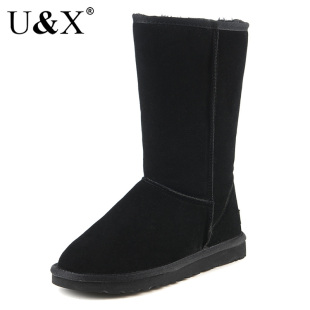  UX 犹爱斯正品 顶级牛皮 5815高筒雪地靴 保暖长靴防水真皮女冬靴
