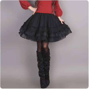  现货 烟花烫ZG春新品百搭半身裙蓬蓬裙毛呢a字裙 安