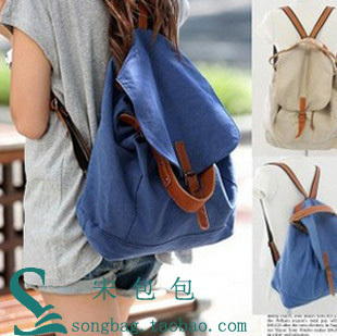  复古韩版秋季款帆布包双肩背包单肩包女包多用包运动休闲包包