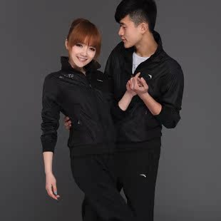  清仓新款正品李宁安踏情侣运动服套装立领休闲卫衣套装男女装春秋