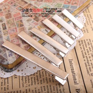  DIY饰品配件手工蝴蝶结夹子方夹鸭嘴夹方头夹白K色