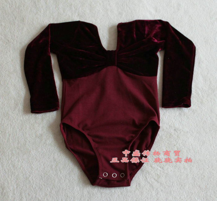 长袖考级儿童<em>舞蹈</em>裙少儿<em>舞蹈服装</em>幼儿练功服女