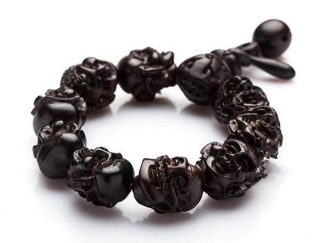 雷击桃木 精雕十八罗汉佛珠手链 男士木手串 辟