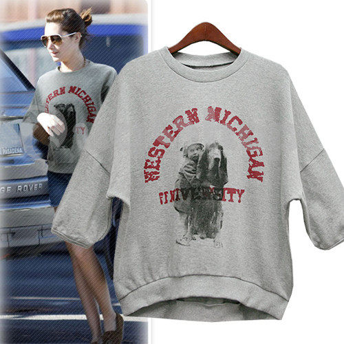 【PUGSHOP】2010秋装新款 时尚圆领 蝙蝠五分袖<span class=H>卫衣</span>MO2472