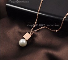 14K de oro rosa de los contadores de Chanel chanel calidad de collar de perlas collar de titanio mujeres nunca se desvanecerá