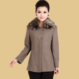 特价包邮中老年女款大衣大码漂亮妈妈装呢子中