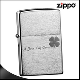 正品zippo打火机 2011拉丝幸运四叶草 zipoo正版限量特价