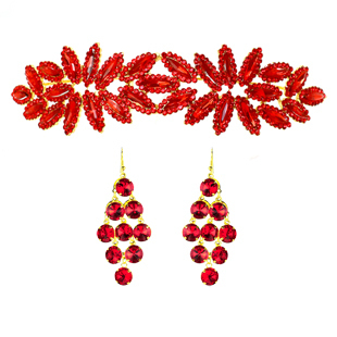  [千色新娘]朱砂 红色韩式结婚大皇冠头饰品发饰 水钻婚纱额饰配饰