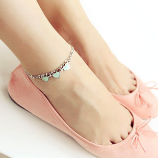  名朵饰品 桃心花朵铃铛多层脚链女韩版 时尚红绳欧美复古新款