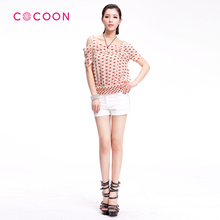 COCOON2012新品真丝红唇露肩吊带短袖上衣312204029原价1099