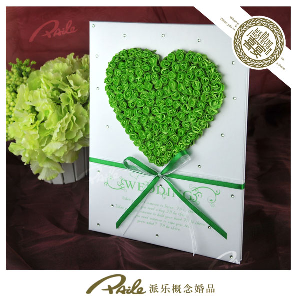 酷蜜喜品★爱心蝴蝶结签名册/婚礼签到本/个性定制礼金簿 绿 酷蜜喜品★爱心蝴蝶结签名册/婚礼签到本/个性定制礼金簿 绿