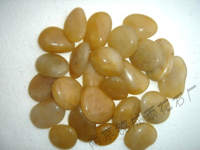 特级深抛光雨花石/鹅卵石/五彩石/家装石/铺地石/黄石2-4CM/斤