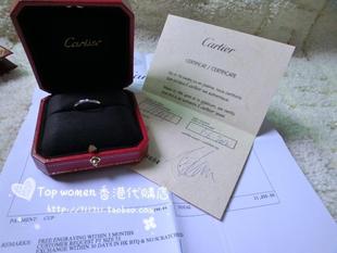  香港代购 Cartier卡地亚950铂金单钻戒指 B4057700  附小票正品