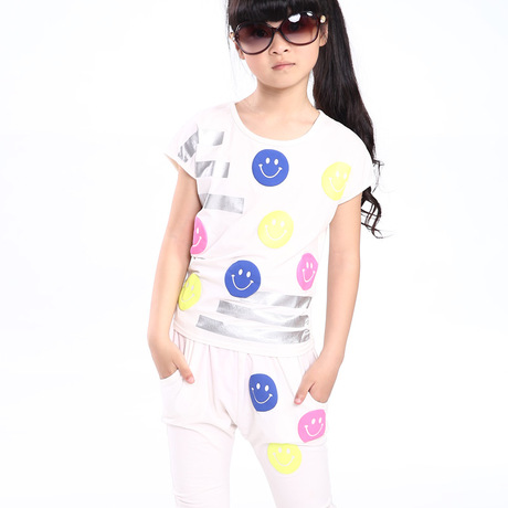 韩版学生夏天衣服4-5-6-7-8-9-11岁儿童套装短