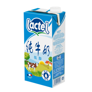  【独家代理-包邮】进口牛奶-兰特Lactel(总统)低脂牛奶 1L*12盒