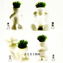 陶瓷长草娃娃/迷你园艺/小花园/礼品/迷你植物/长草娃娃