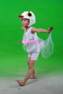 儿童小白鹅动物表演服装幼儿园小白鸭舞蹈演出