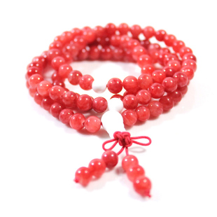  清悦秀丰 好姻缘 红纹石108颗佛珠手链 6mm 精美 时尚