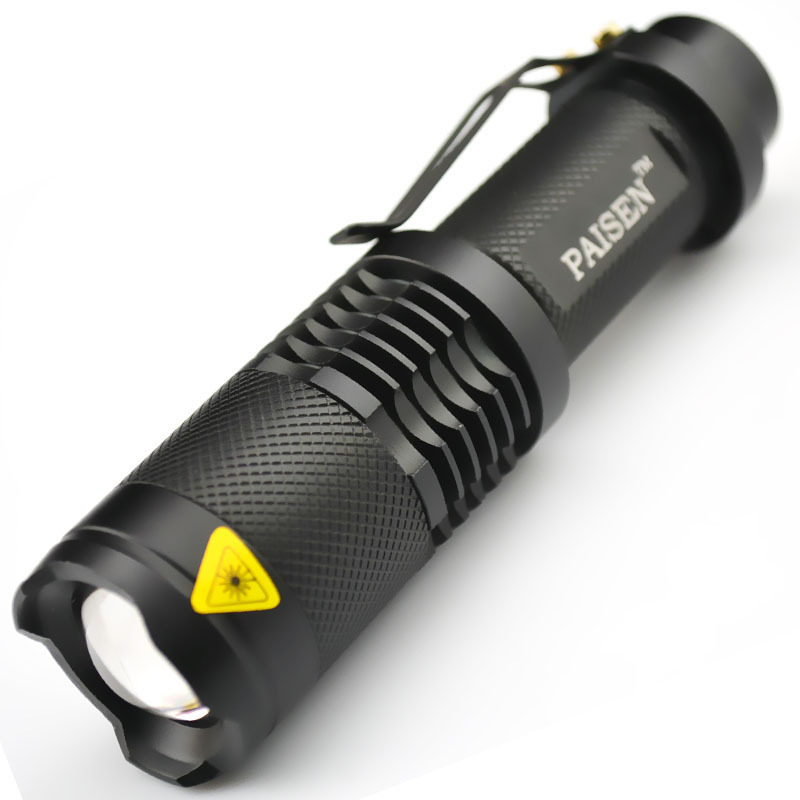 正品PAISEN xml t6 led迷你变焦强光手电筒充电远射王18650