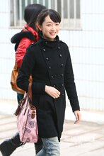 秋冬周冬雨明星同款立领翻领大衣双排扣羊毛呢黑色风衣外套