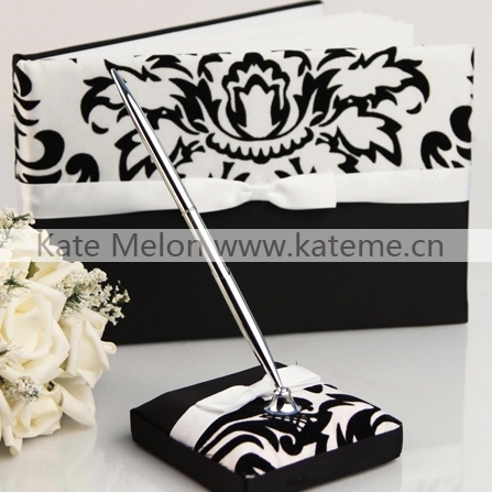 katemelon婚礼用品欧式结婚用品 优雅黑白植绒签名册签到簿 出口 katemelon婚礼用品欧式结婚用品 优雅黑白植绒签名册签到簿 出口