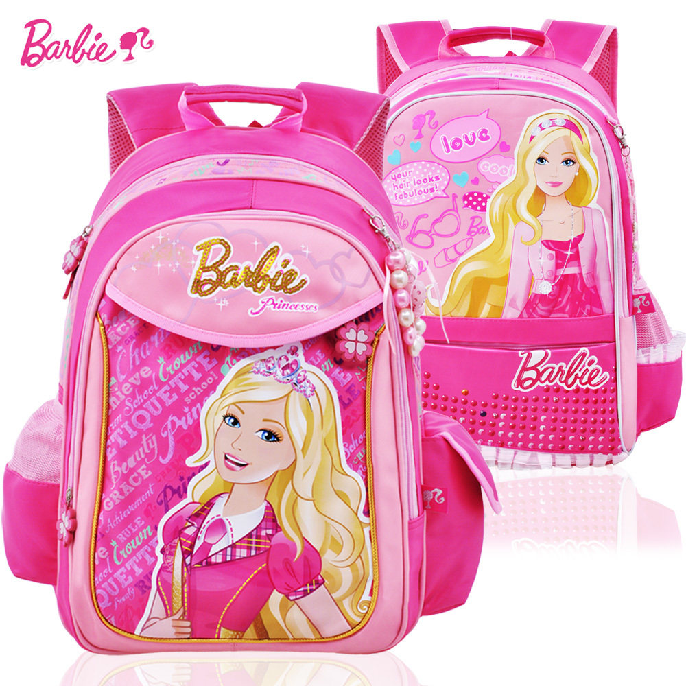 Genuine Barbie school bags schoolbag children girls girls backpack bag Princess doll-mail