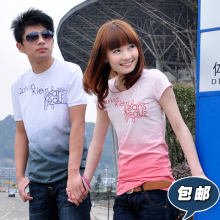 夏季情侣装夏装2012新款韩版女装韩国长款情侣t恤短袖大码包邮夏