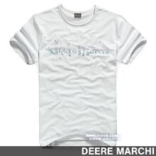 【5折】DEERE MARCHI莱卡浪漫组合弹性修身男士短袖T恤 DM131白