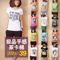 2012春夏新款 极品手感莱卡棉 韩版女潮流圆领打底衫弹力短袖T恤