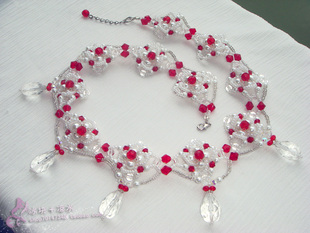 一代天娇十字形串珠项链 新娘伴娘礼服舞台饰