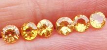 火彩棒极了■特A级橘黄色天然蓝宝石裸石 圆3mm