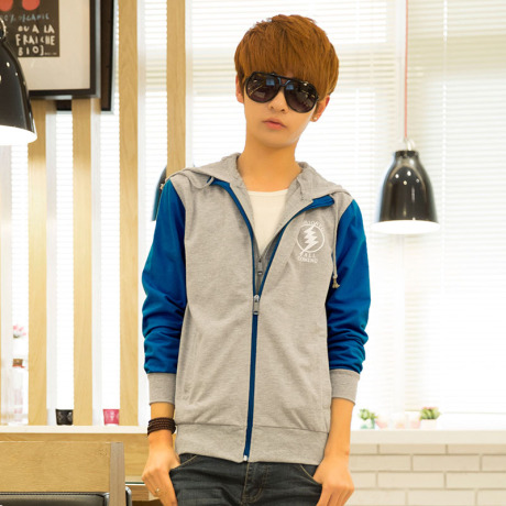 大学生新款春装美邦连帽薄卫衣男士开衫卫衣男