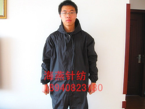 连体服 防尘防雨防油连体工作服 带帽子连体防尘工作服 防护服
