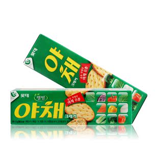  限区包邮韩国进口食品 休闲零食 营养健康好吃 乐天 蔬菜饼干 75g