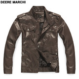 DEERE MARCHI迪尔.马奇 英伦时尚加厚毛里水洗立领皮衣外套 1026