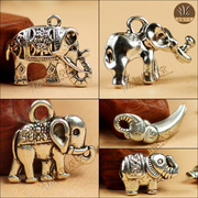 14号藏银大象泰国大象古银饰品镂空大象象牙吊坠